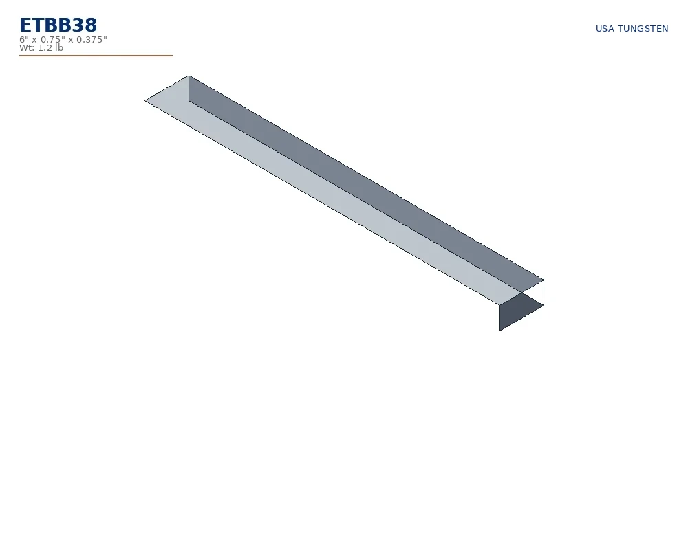 ETBB38 tungsten bucking bar, low-profile, 1.0 lb